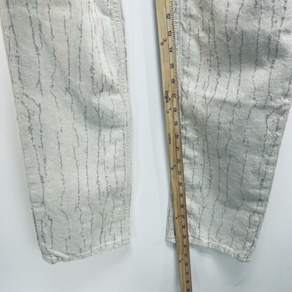 LEVI'S WELLTHREAD® '70S Jeans 27x31 Womens High Rise Straight Fit Stripes Beige - Picture 6 of 14